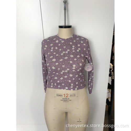 Rowan round neck with small floral long sleeves